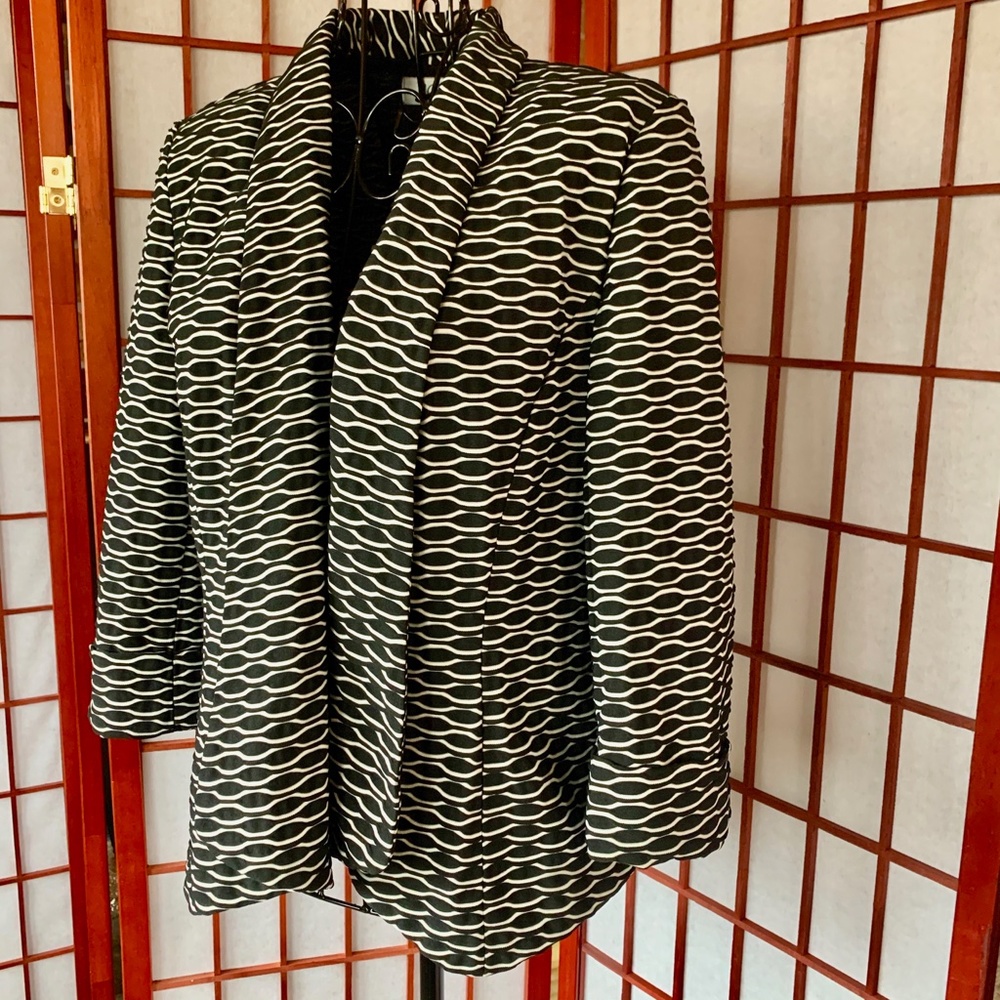 Kasper Wave Textured Black & Ivory Blazer - Picture 3 of 7